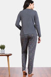 Zivame Shades of Joy Knit Cotton Pyjama Set - Iron Gate — thumbnail 4